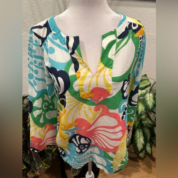 Lilly Pulitzer multicolor longsleeve blouse size XS - Picture 3 of 11
